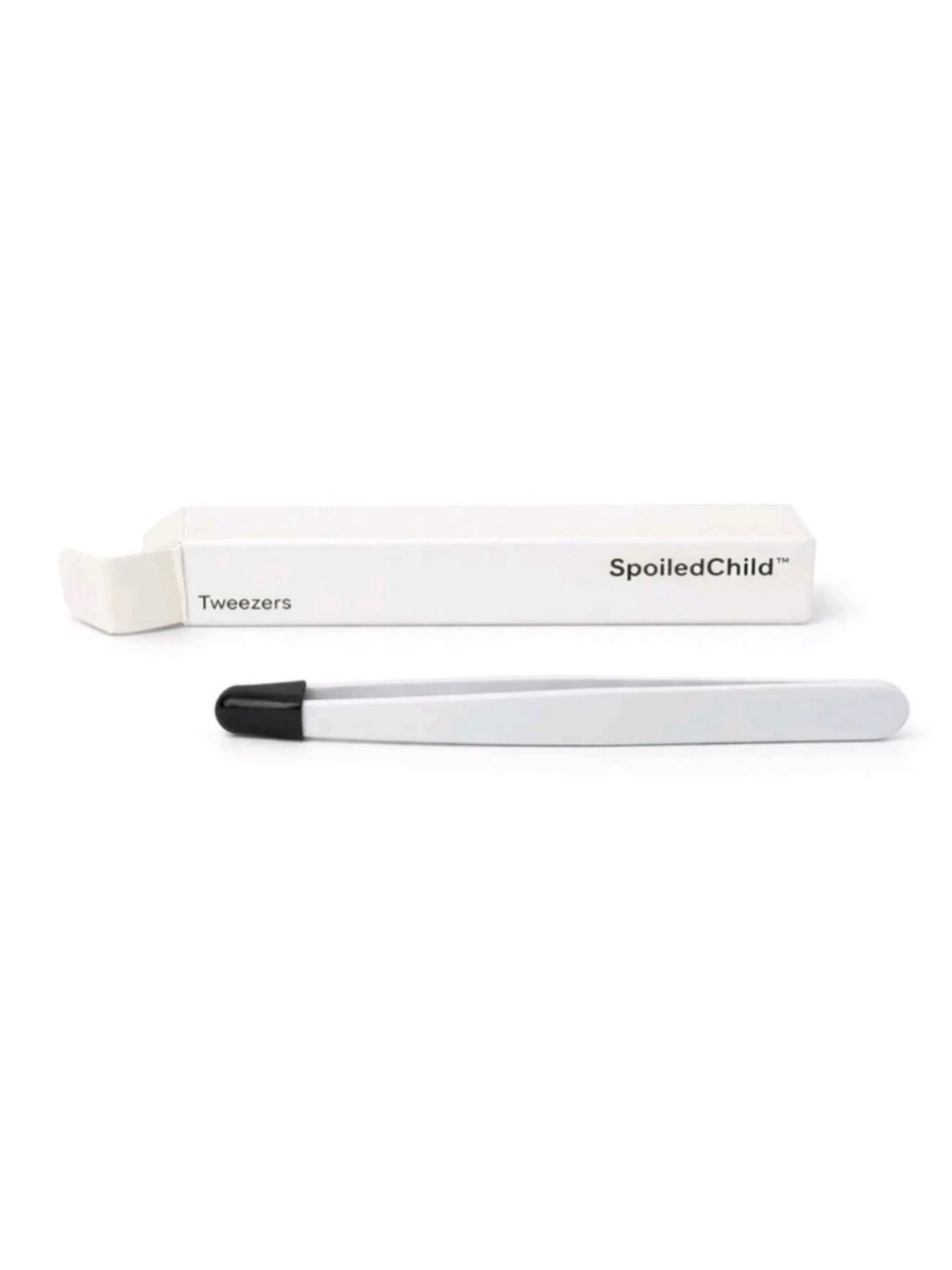 Spoiled Child White Slanted Tweezers Professional Grooming Tool Beauty New